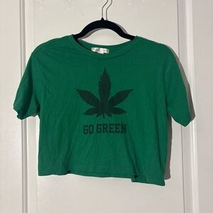 Streetwear Society Green Crop Top with Black Graphic